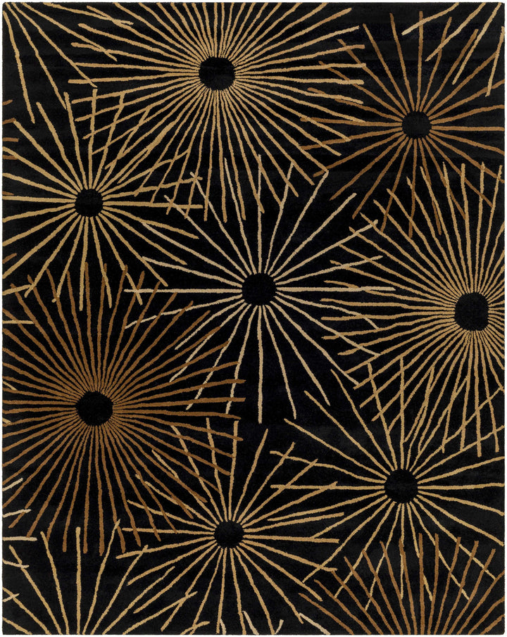 Clover Modern Style Black And Brown Hand Tufted Wool Area Rug