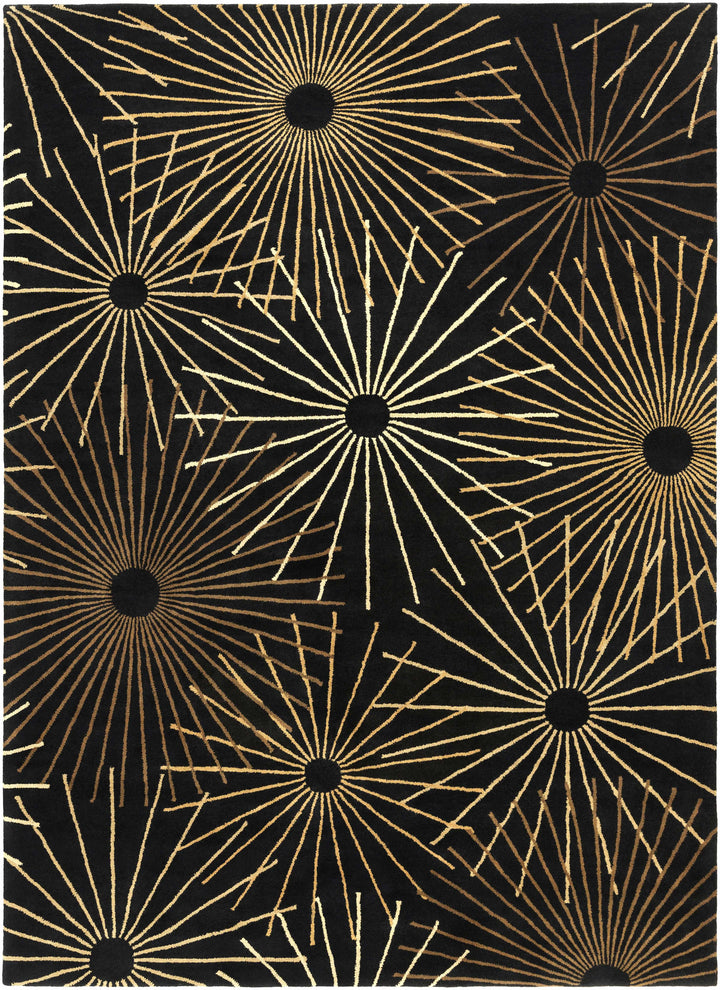 Clover Modern Style Black And Brown Hand Tufted Wool Area Rug