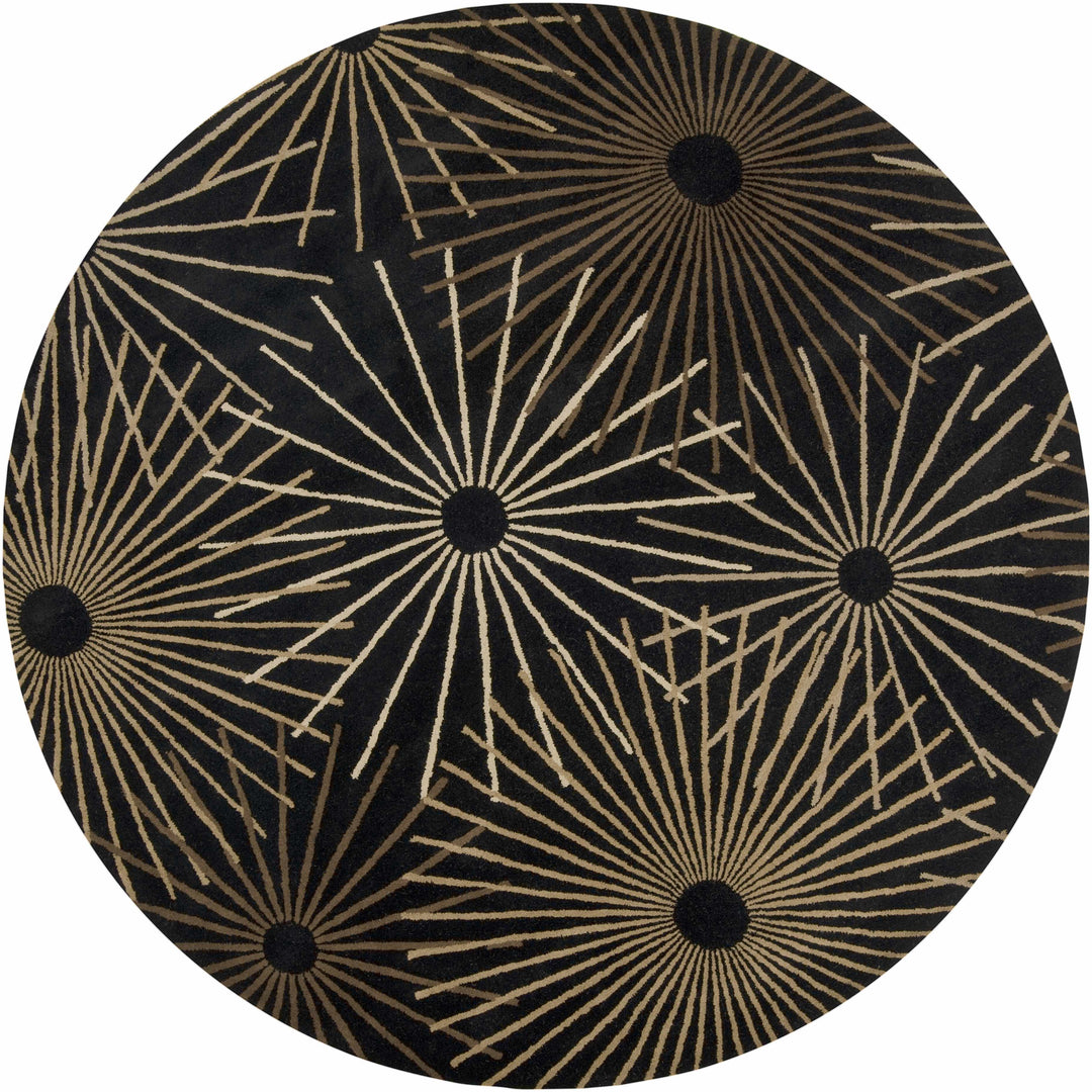 Clover Modern Style Black And Brown Hand Tufted Wool Area Rug