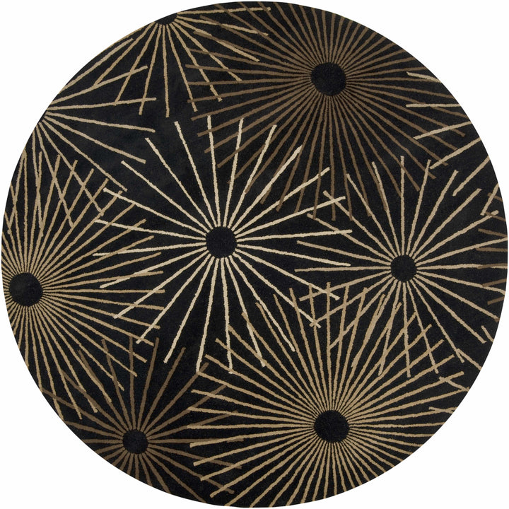 Clover Modern Style Black And Brown Hand Tufted Wool Area Rug