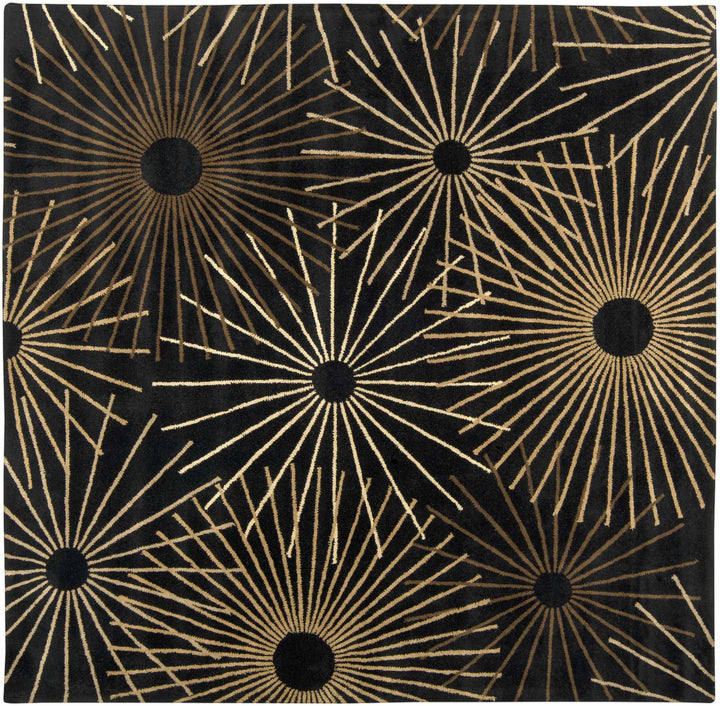 Clover Modern Style Black And Brown Hand Tufted Wool Area Rug