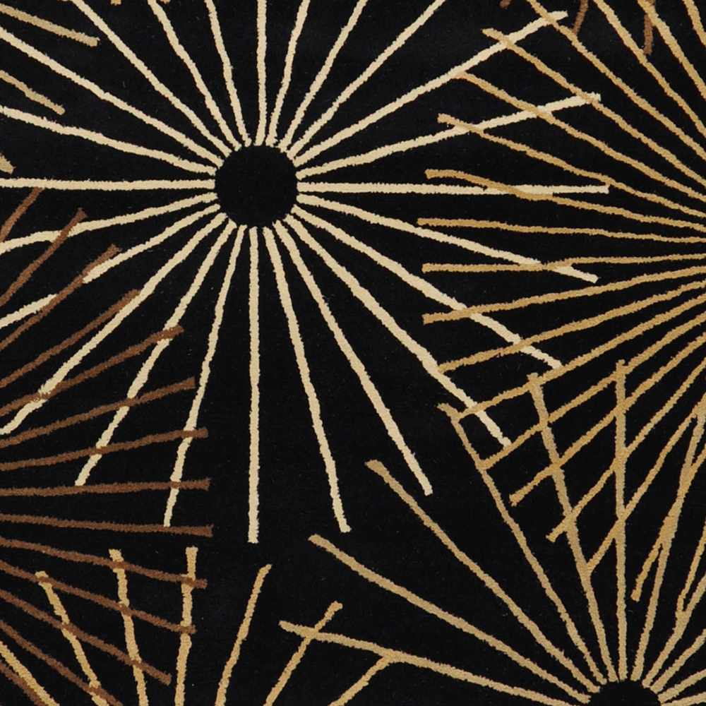 Clover Modern Style Black And Brown Hand Tufted Wool Area Rug