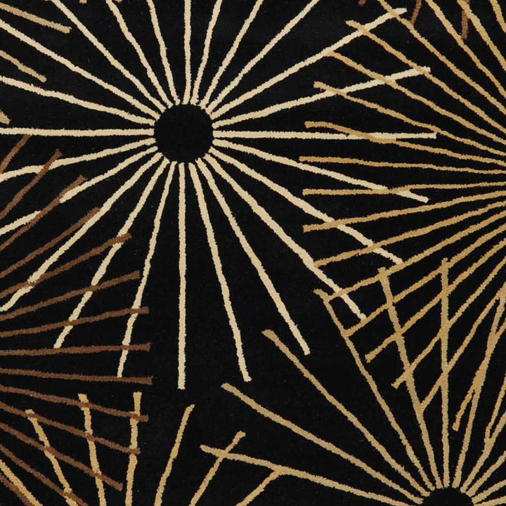 Clover Modern Style Black And Brown Hand Tufted Wool Area Rug