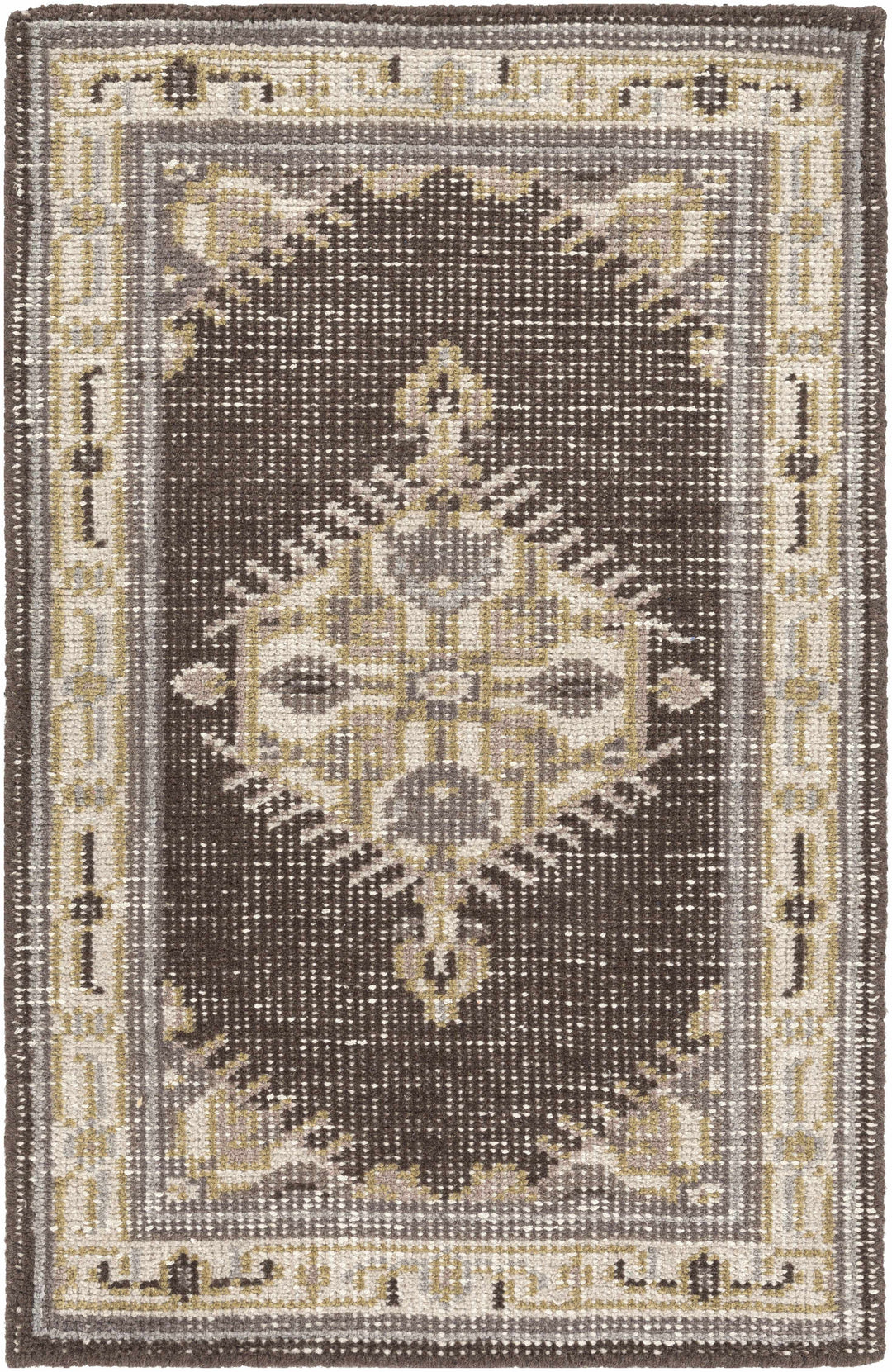 Clyo Traditional Style Brown And Beige Hand Knotted Area Rug
