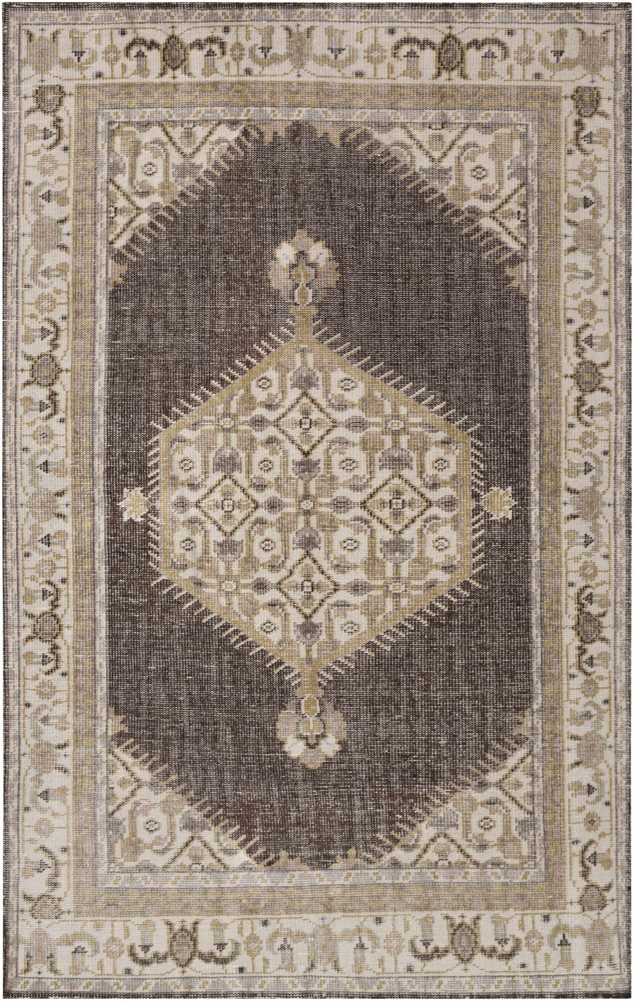 Clyo Traditional Style Brown And Beige Hand Knotted Area Rug - The Rug Decor