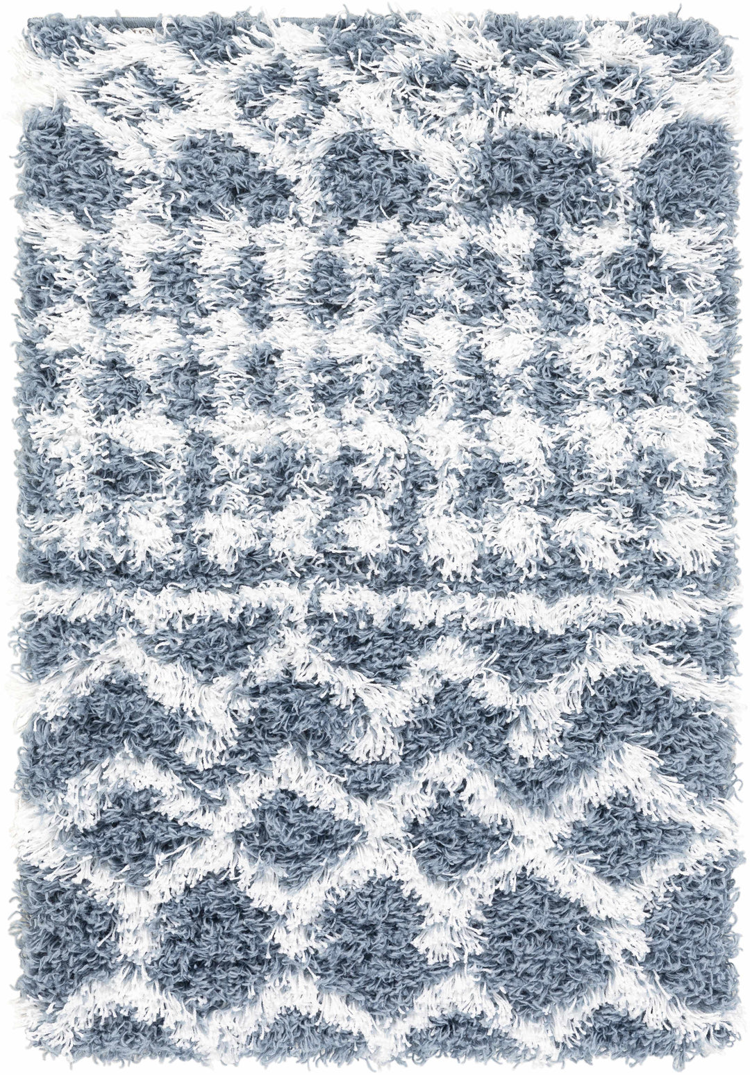Camp Modern Geometrical Design Blue And Ivory Area Rug