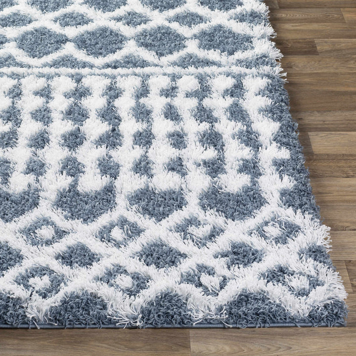 Camp Modern Geometrical Design Blue And Ivory Area Rug