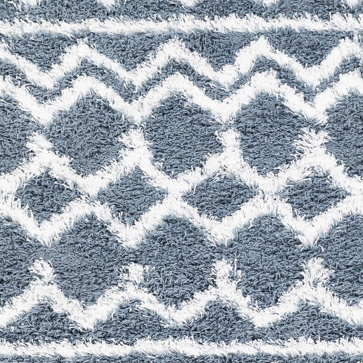 Camp Modern Geometrical Design Blue And Ivory Area Rug