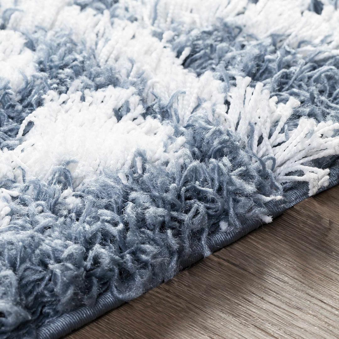 Camp Modern Geometrical Design Blue And Ivory Area Rug