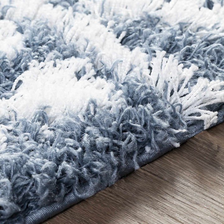 Camp Modern Geometrical Design Blue And Ivory Area Rug