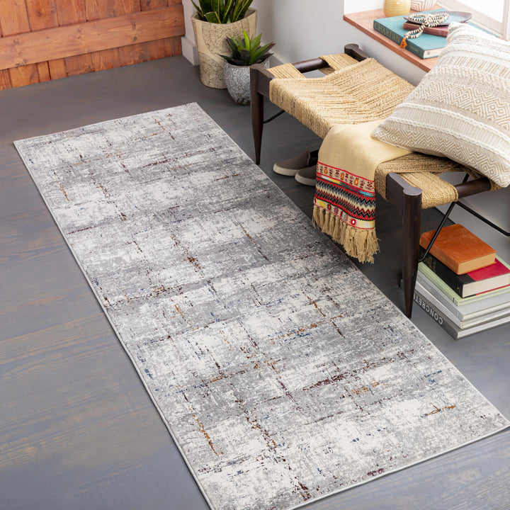Concordia Modern Abstract Design Silver Area Rug