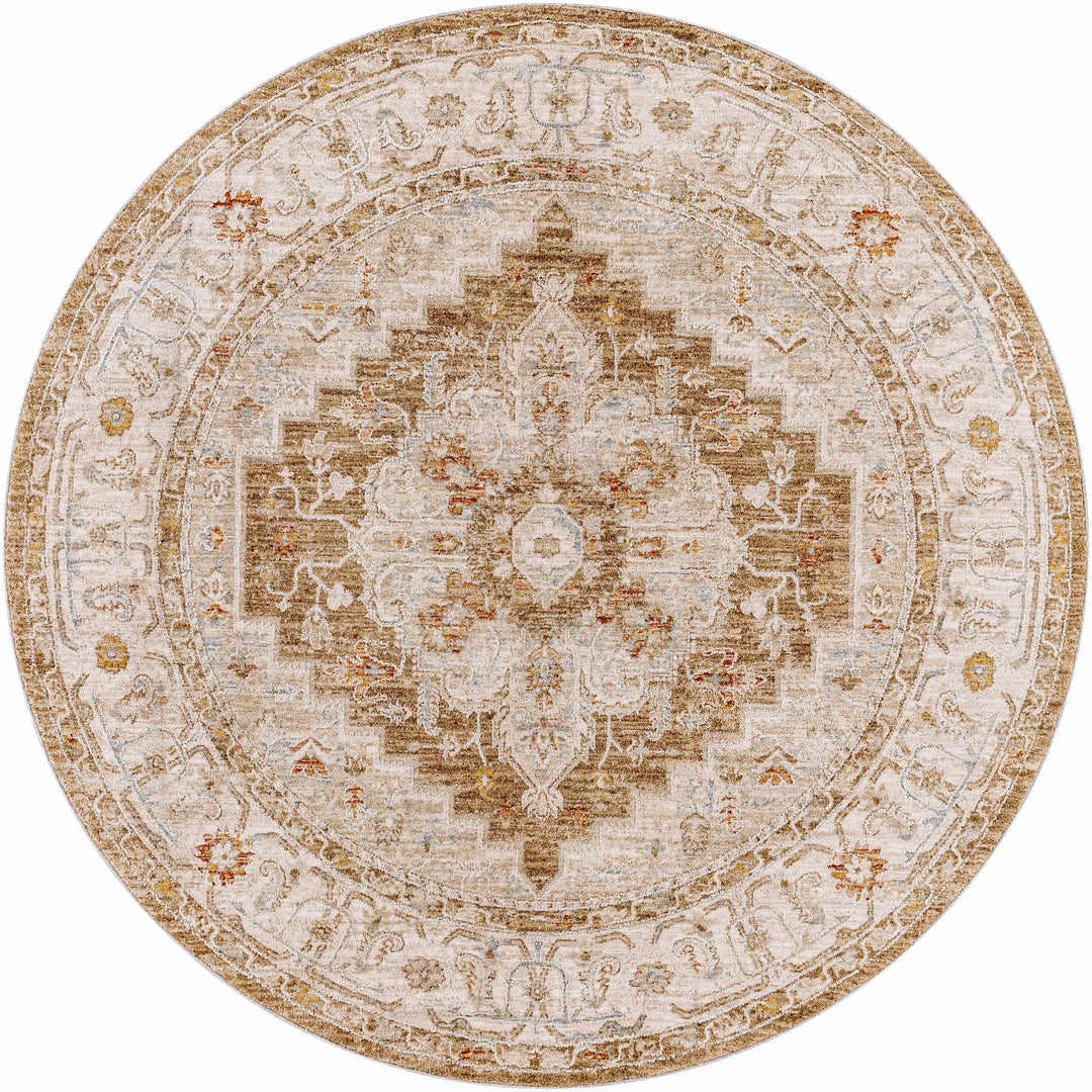 Canadensis Traditional Style Brown And Ivory Area Rug