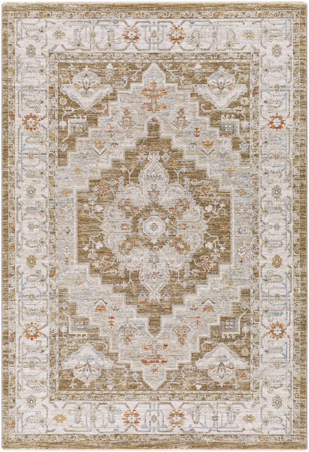Canadensis Traditional Style Brown And Ivory Area Rug