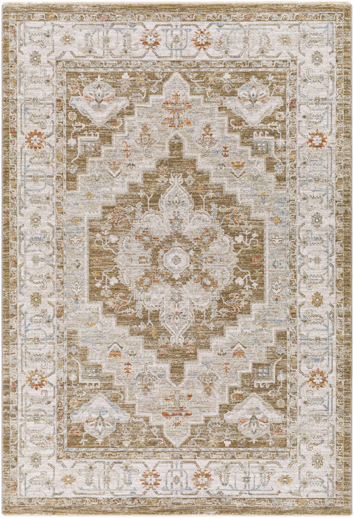 Canadensis Traditional Style Brown And Ivory Area Rug