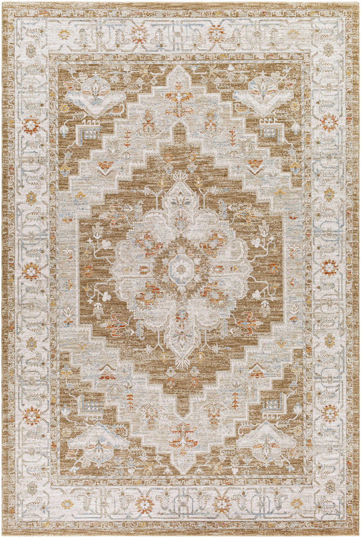 Canadensis Traditional Style Brown And Ivory Area Rug