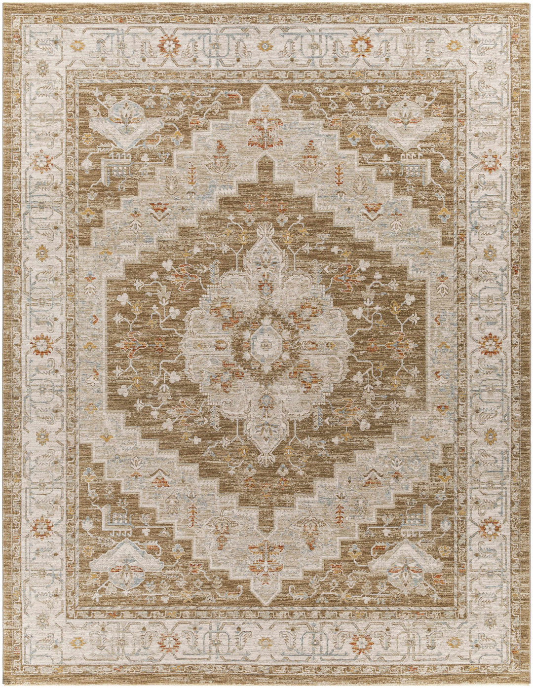 Canadensis Traditional Style Brown And Ivory Area Rug