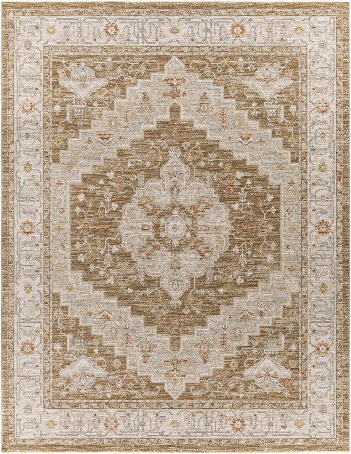 Canadensis Traditional Style Brown And Ivory Area Rug