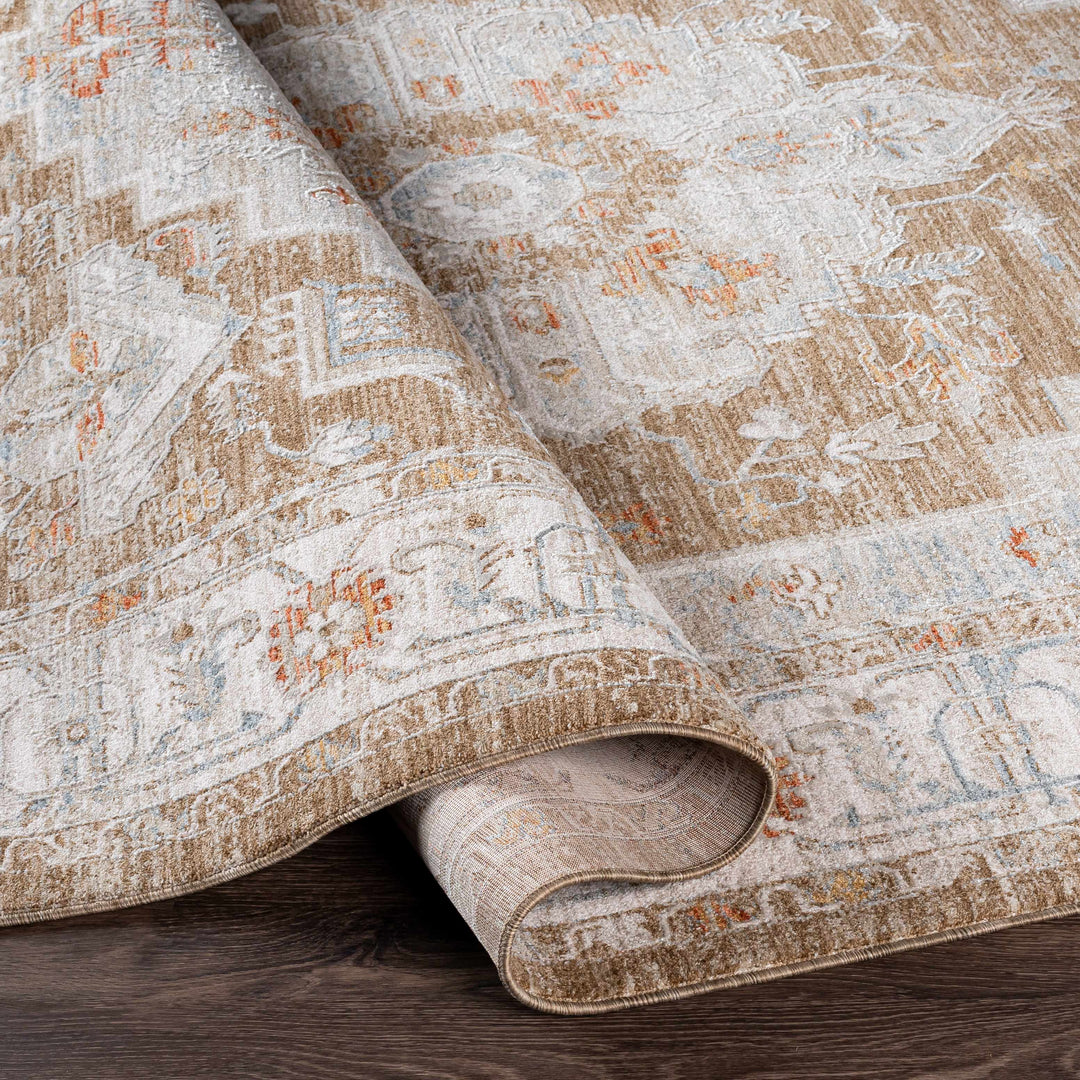 Canadensis Traditional Style Brown And Ivory Area Rug