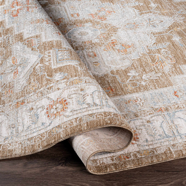 Canadensis Traditional Style Brown And Ivory Area Rug