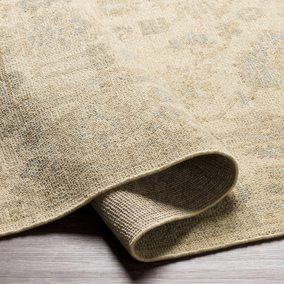 Canning Traditional Floral Design Beige Hand Knotted Area Rug