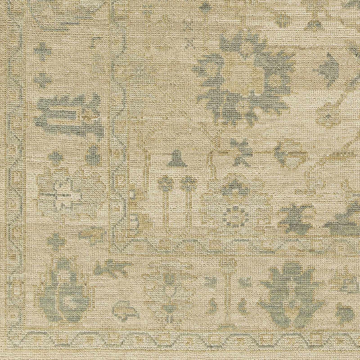 Canning Traditional Floral Design Beige Hand Knotted Area Rug