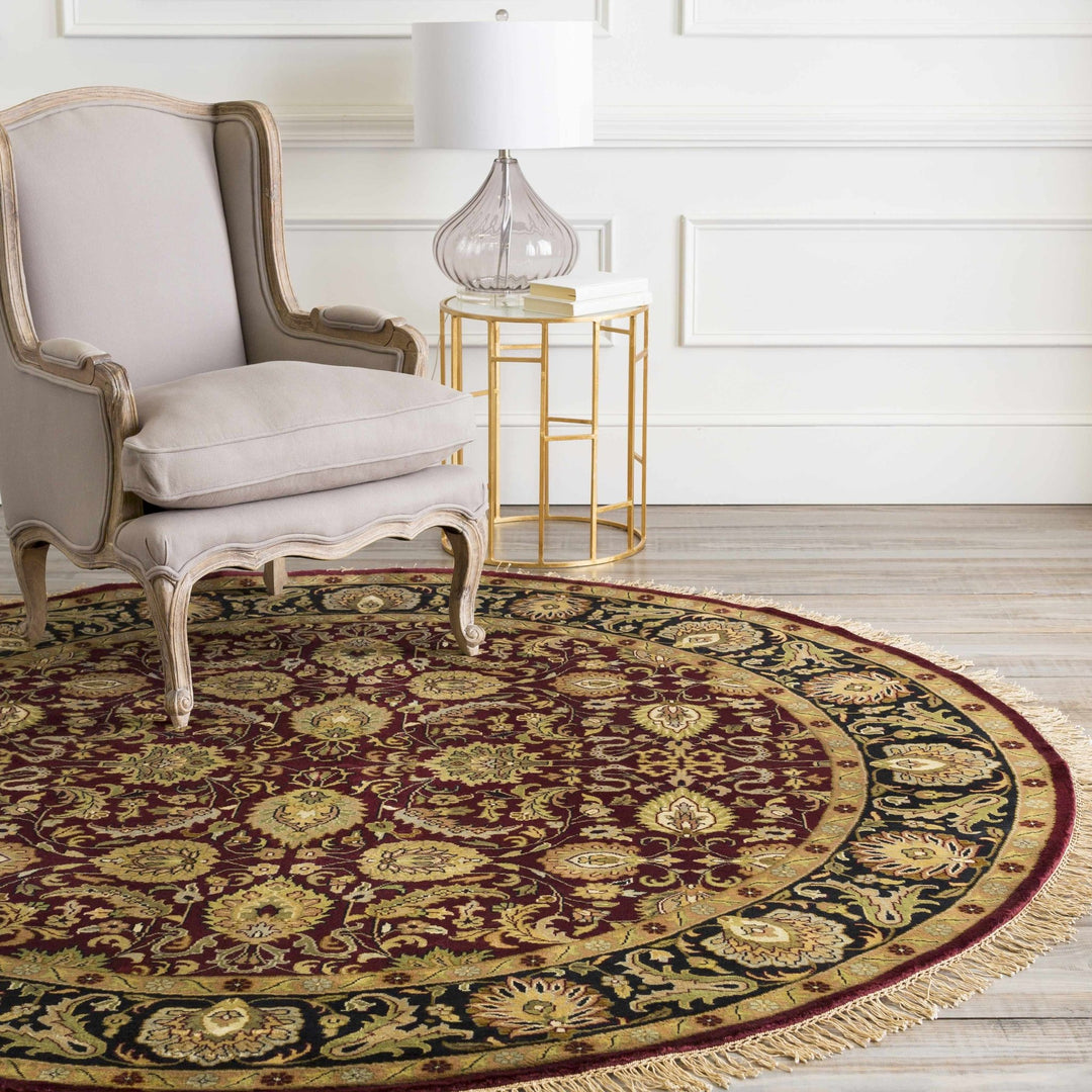 Coalinga Traditional Floral Design Red And Beige Wool Area Rug - The Rug Decor