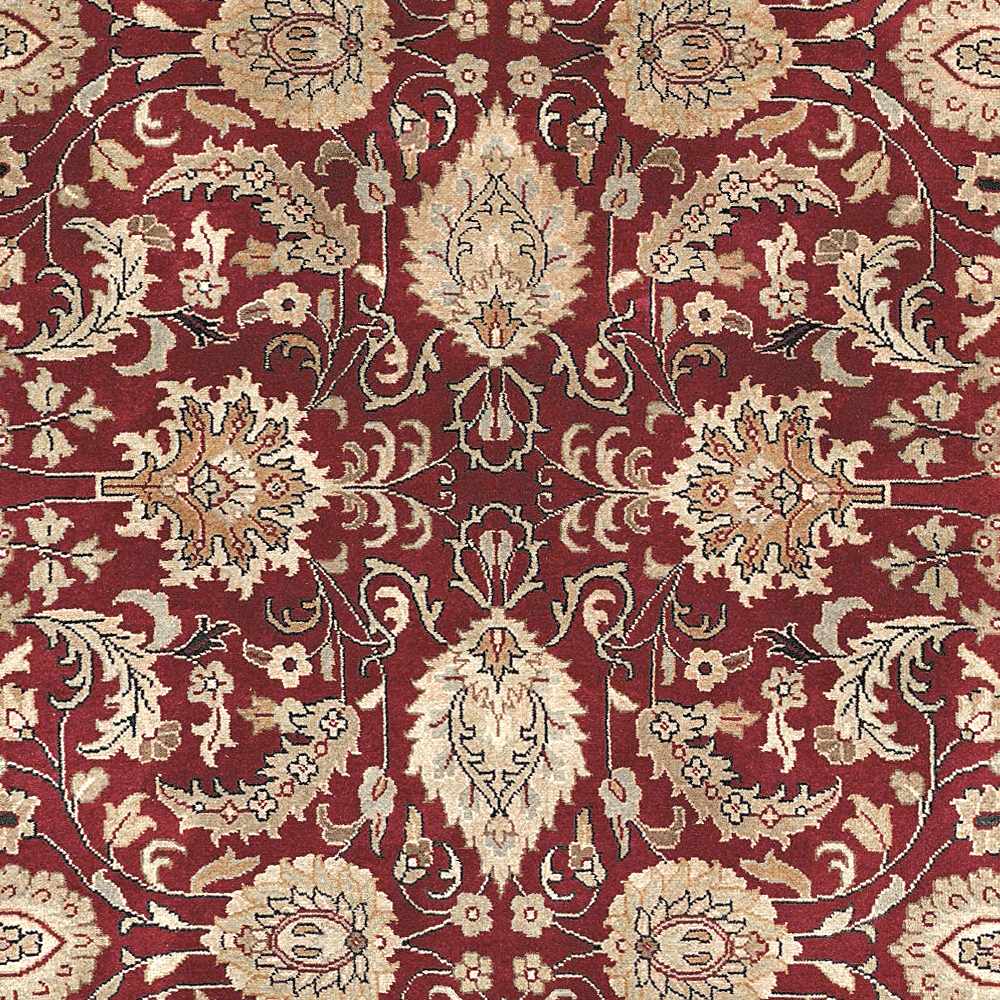 Coalinga Traditional Floral Design Red And Beige Wool Area Rug - The Rug Decor