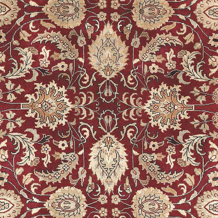 Coalinga Traditional Floral Design Red And Beige Wool Area Rug - The Rug Decor