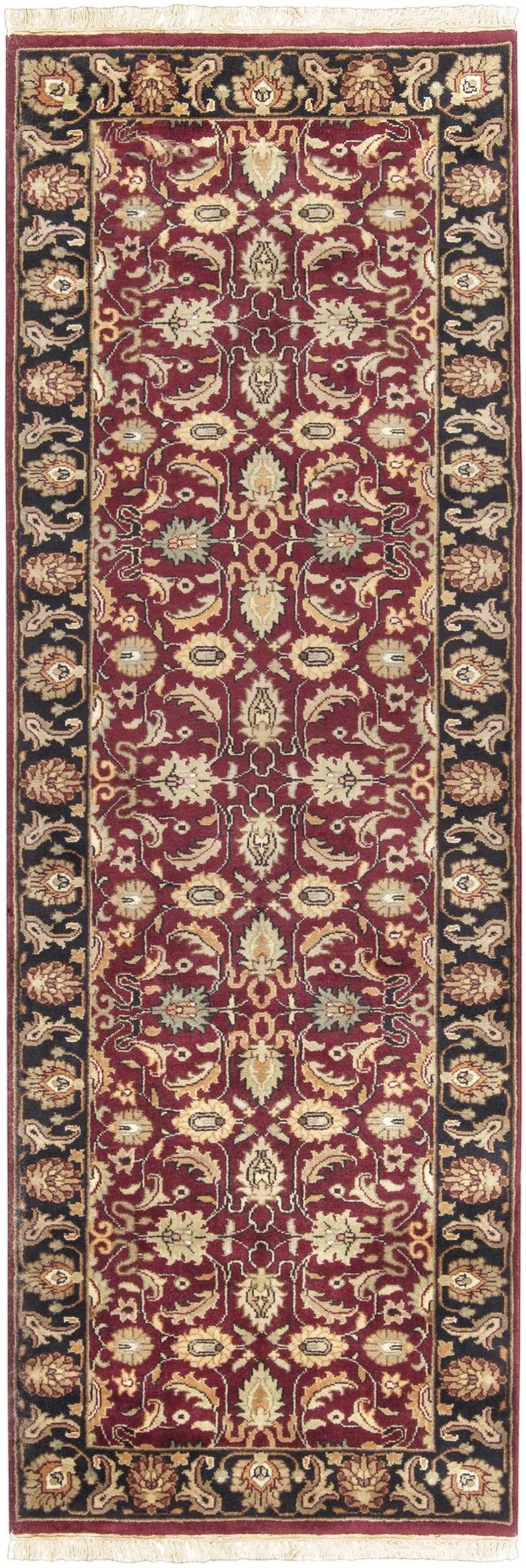 Coalinga Traditional Floral Design Red And Beige Wool Area Rug - The Rug Decor