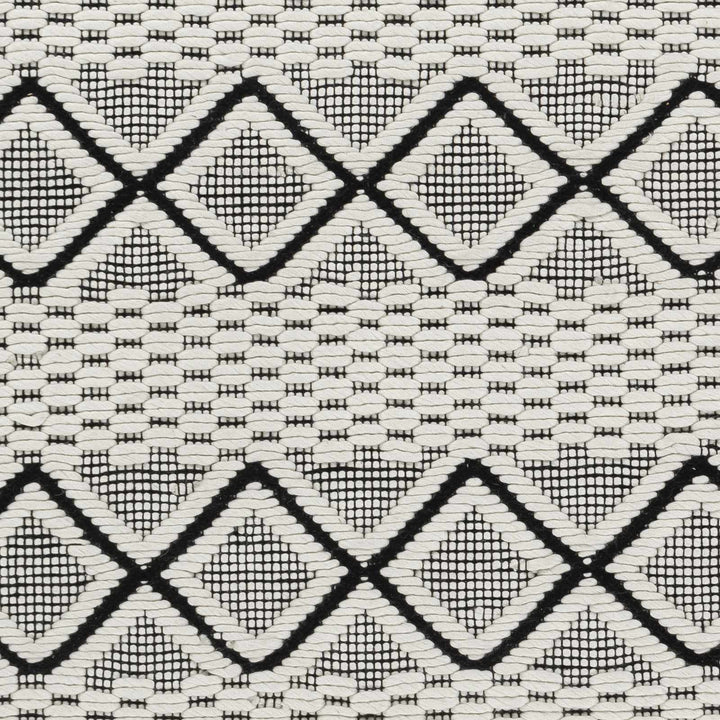 Cobourg Modern Geometrical Ivory And Black Hand Woven Area Rug