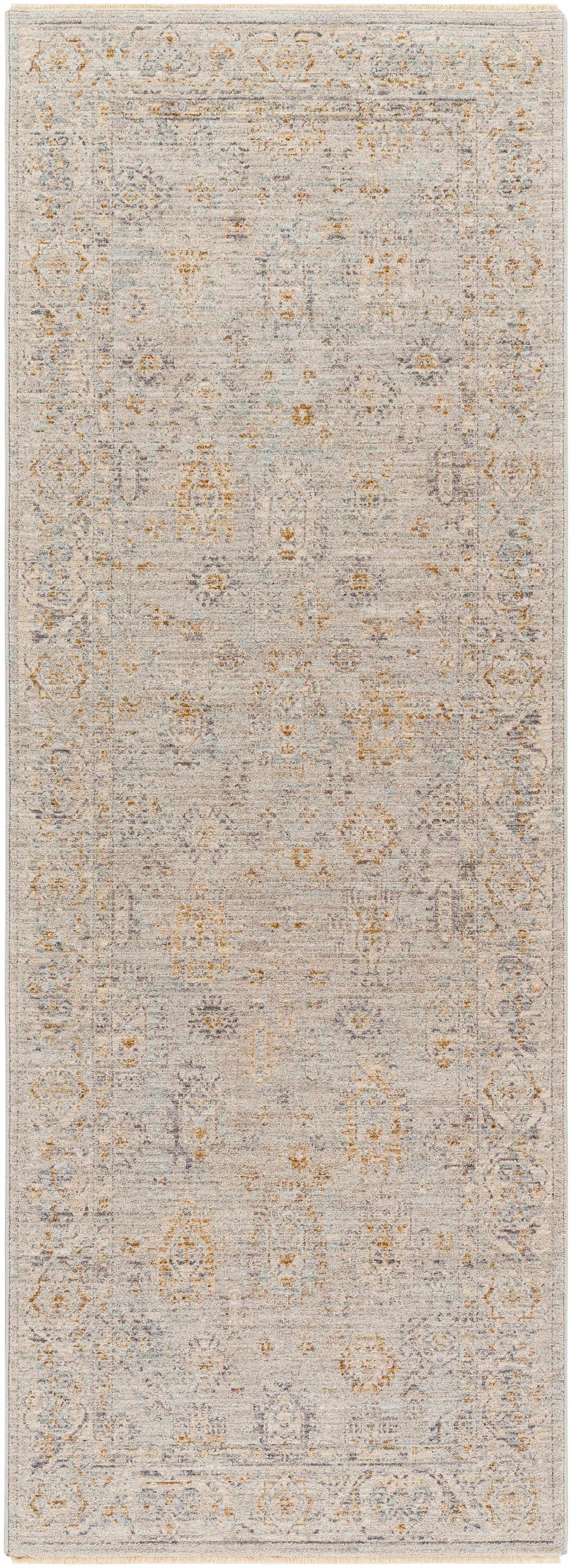 Coby Traditional Floral Design Gray And Beige Area Rug