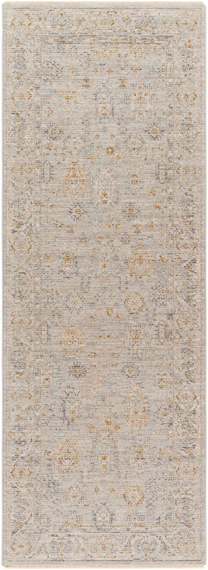 Coby Traditional Floral Design Gray And Beige Area Rug