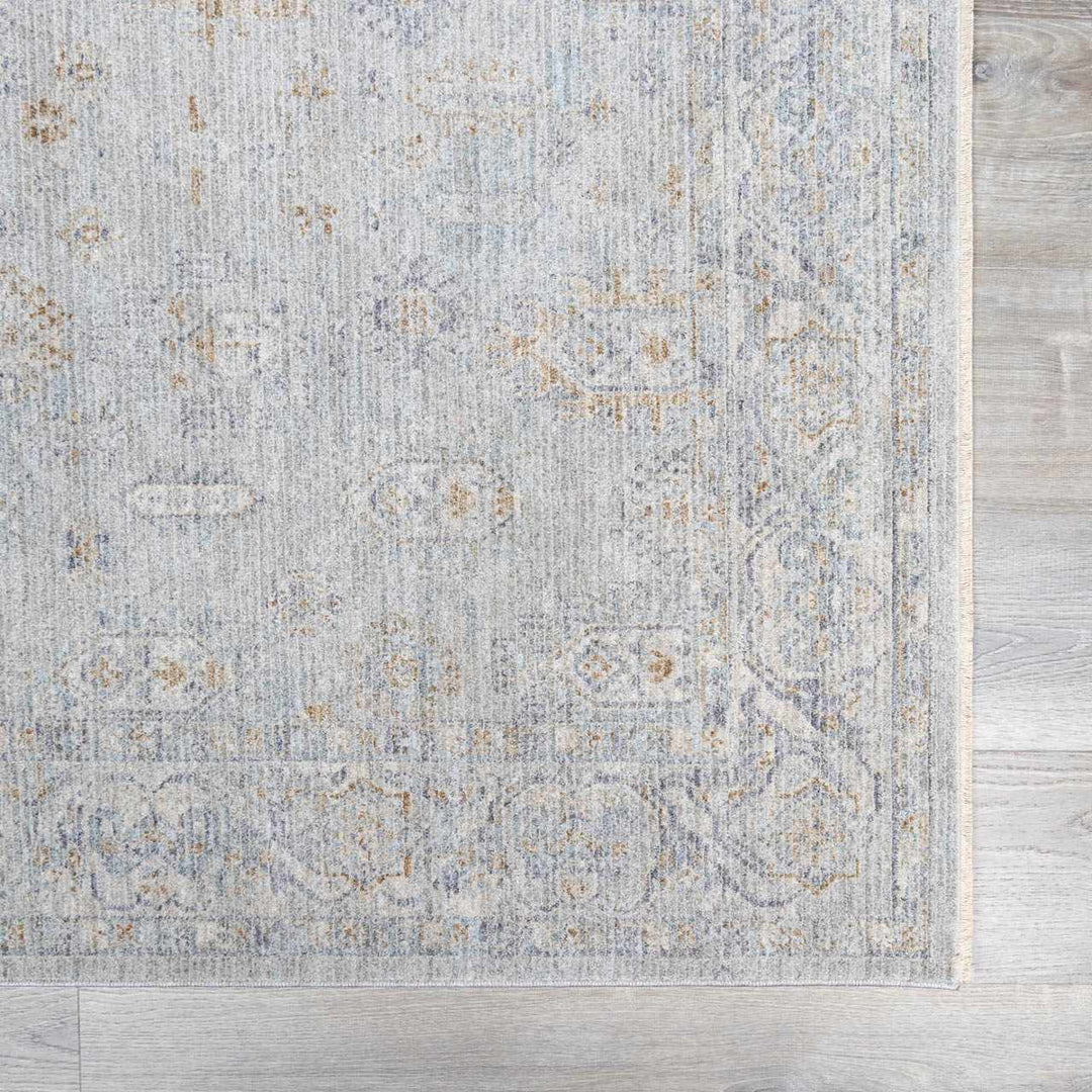 Coby Traditional Floral Design Gray And Beige Area Rug - The Rug Decor
