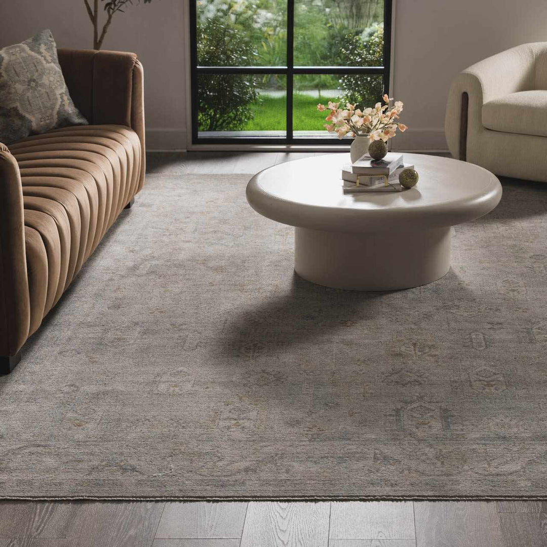 Coby Traditional Floral Design Gray And Beige Area Rug - The Rug Decor