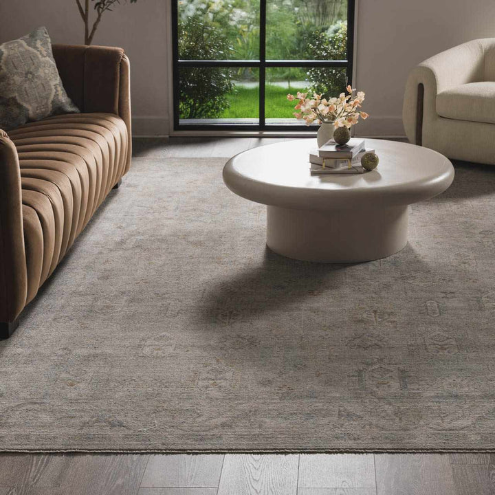 Coby Traditional Floral Design Gray And Beige Area Rug - The Rug Decor