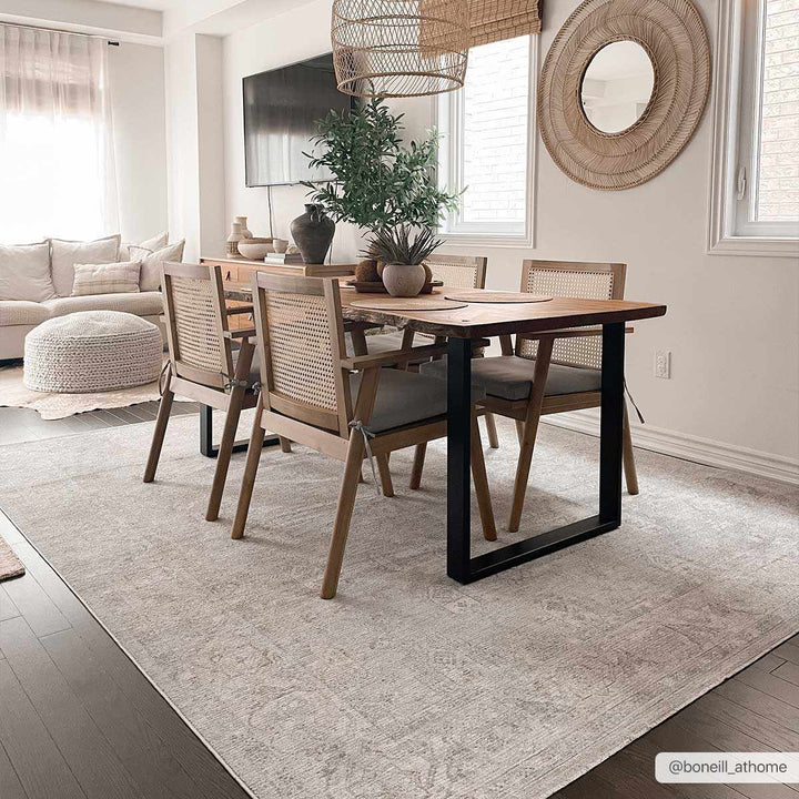 Coby Traditional Floral Design Gray And Beige Area Rug - The Rug Decor