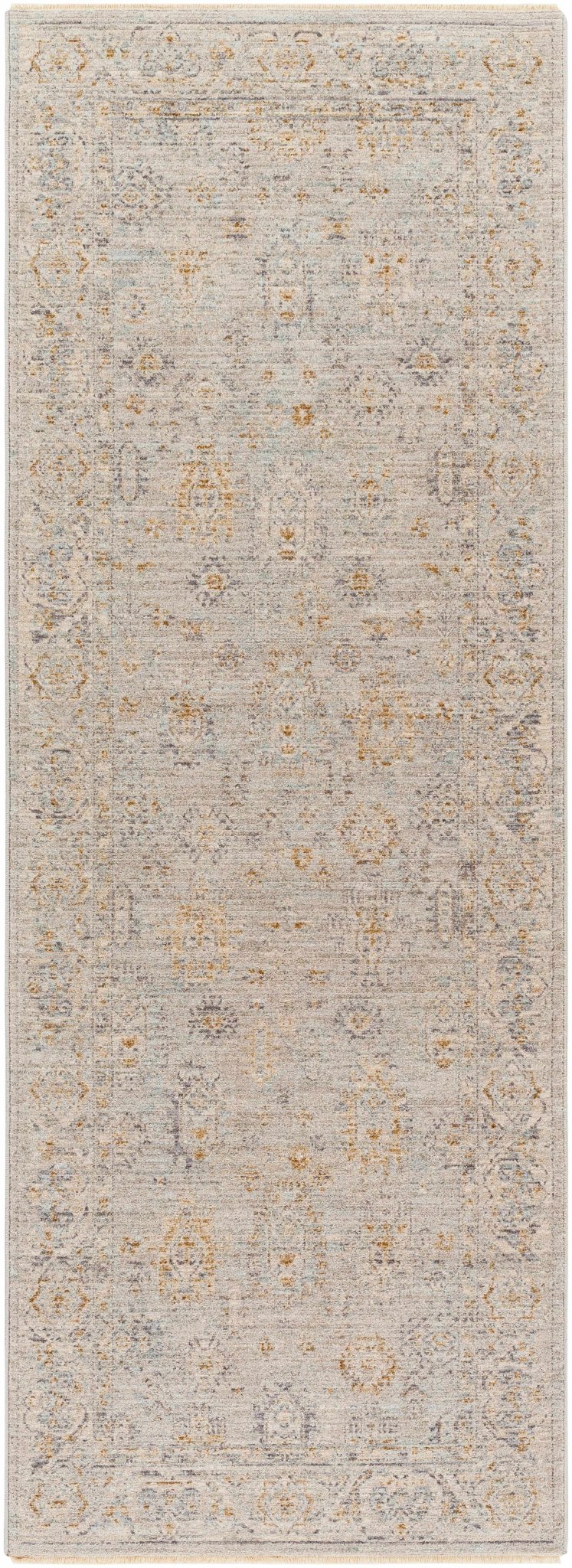 Coby Traditional Floral Design Gray And Beige Area Rug - The Rug Decor