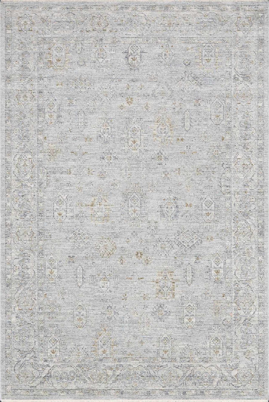 Coby Traditional Floral Design Gray And Beige Area Rug - The Rug Decor