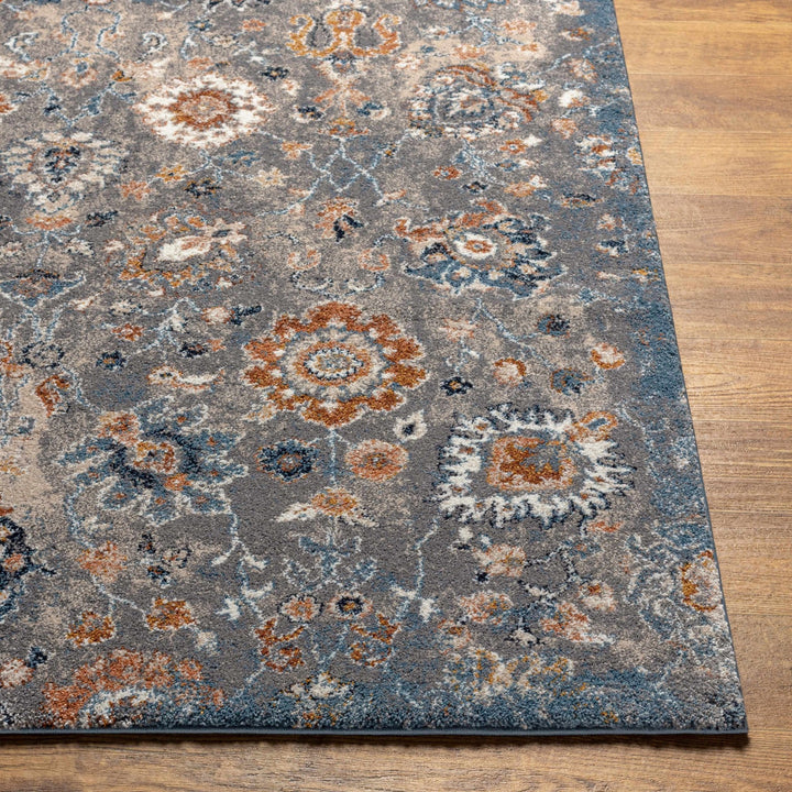 Cogan Traditional Style Gray And Blue Area Rug - The Rug Decor