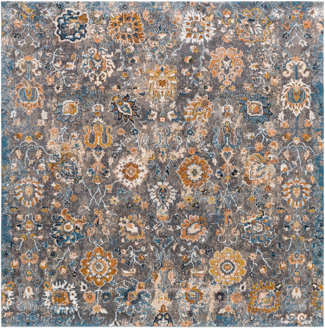 Cogan Traditional Style Gray And Blue Area Rug - The Rug Decor