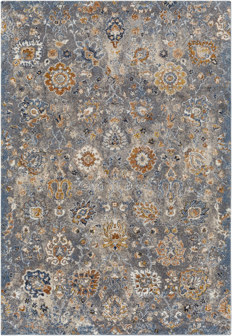 Cogan Traditional Style Gray And Blue Area Rug - The Rug Decor