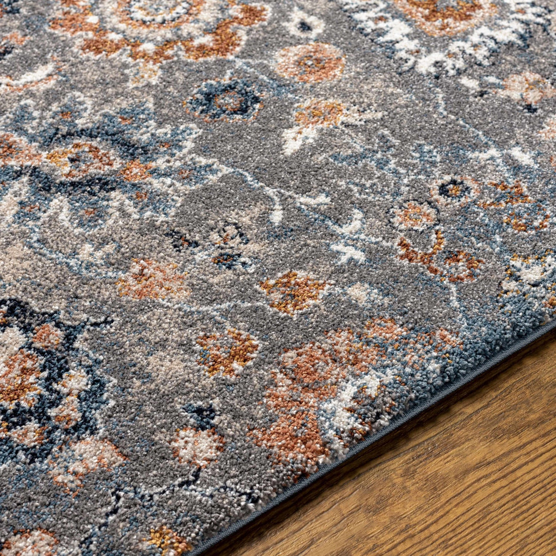 Cogan Traditional Style Gray And Blue Area Rug - The Rug Decor