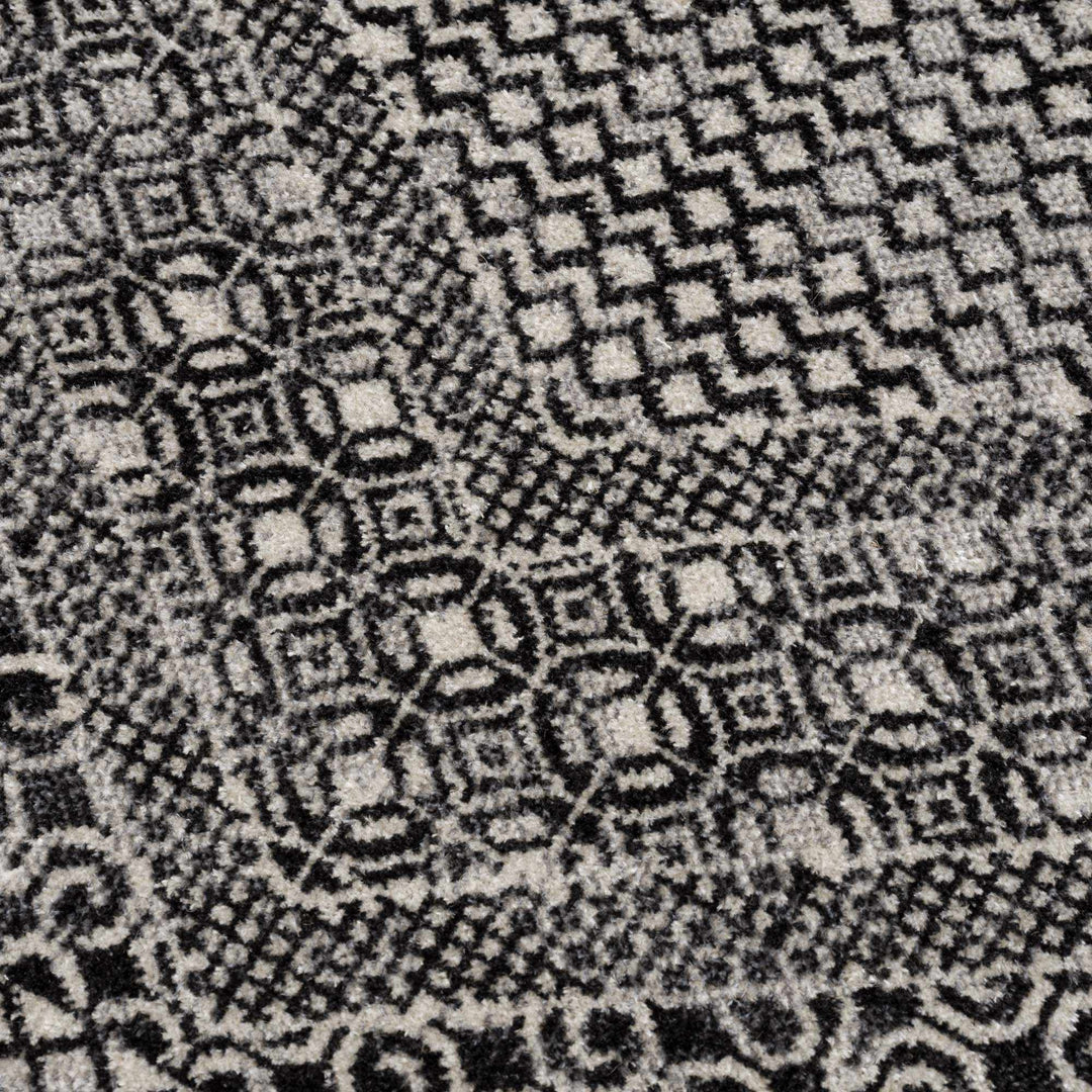 Coledale Modern Geometric Design Black & White Washable Rug - The Rug Decor