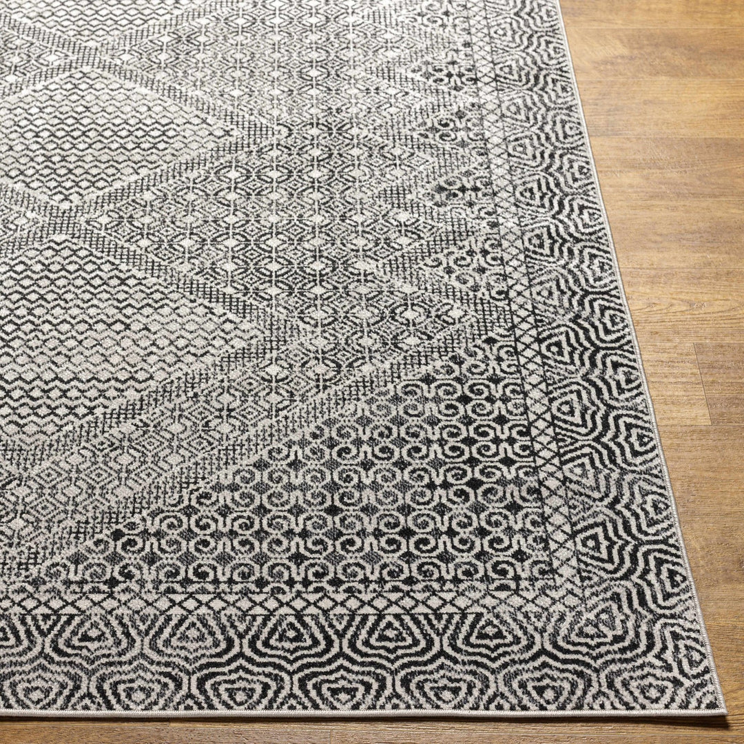 Coledale Modern Geometric Design Black & White Washable Rug - The Rug Decor