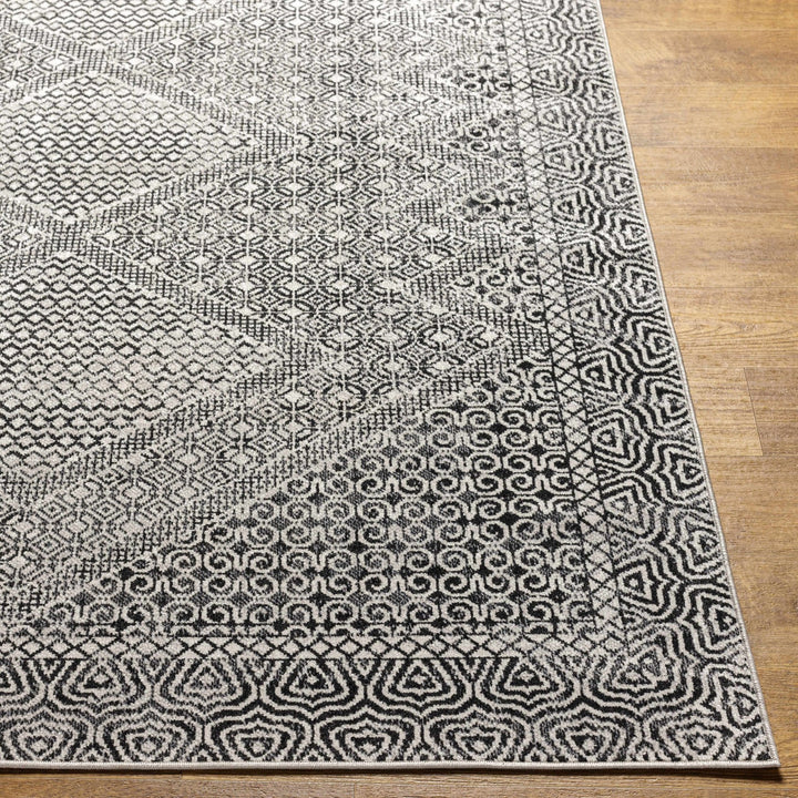 Coledale Modern Geometric Design Black & White Washable Rug - The Rug Decor