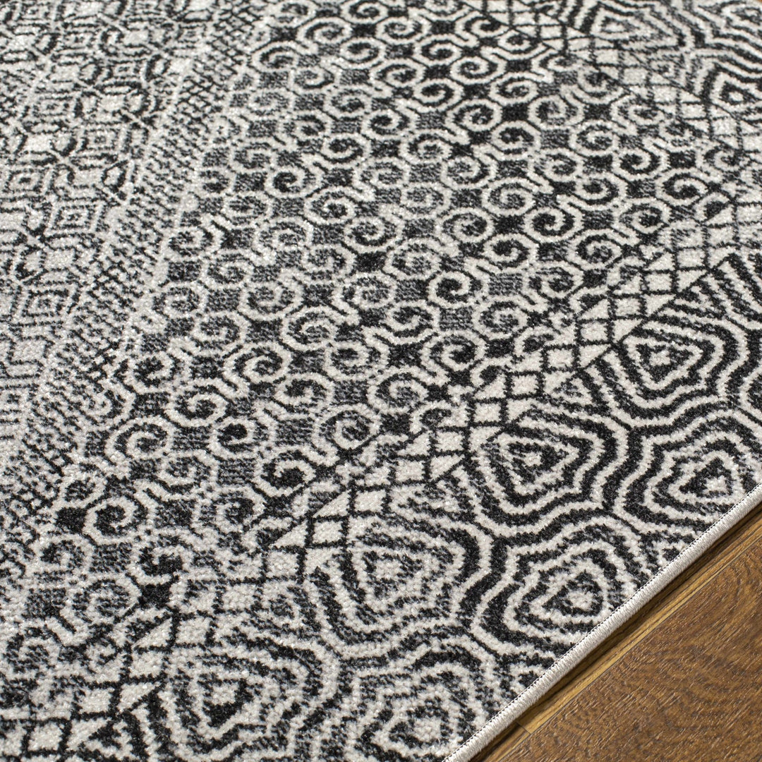 Coledale Modern Geometric Design Black & White Washable Rug - The Rug Decor