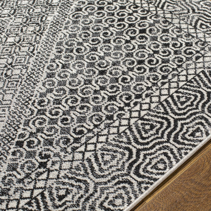 Coledale Modern Geometric Design Black & White Washable Rug - The Rug Decor