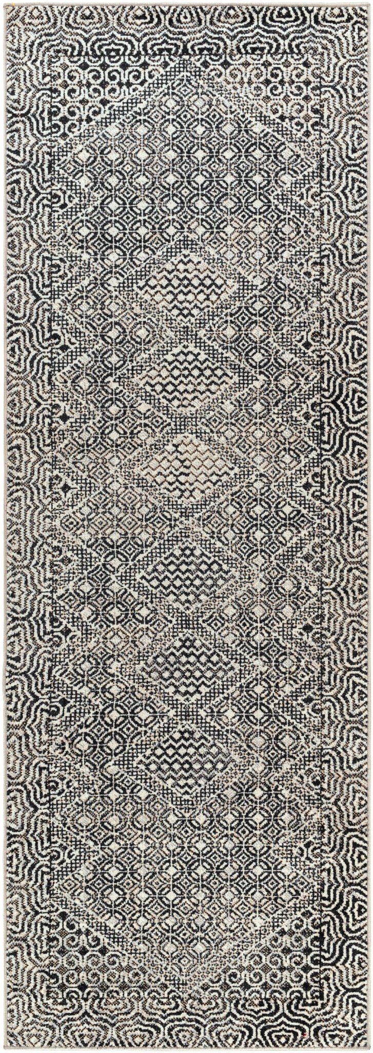 Coledale Modern Geometric Design Black & White Washable Rug - The Rug Decor