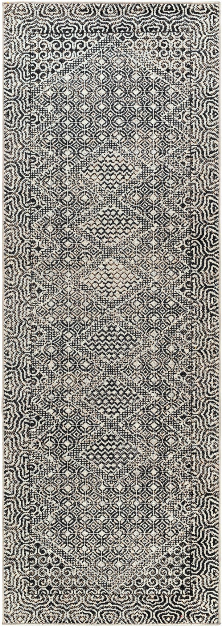 Coledale Modern Geometric Design Black & White Washable Rug - The Rug Decor