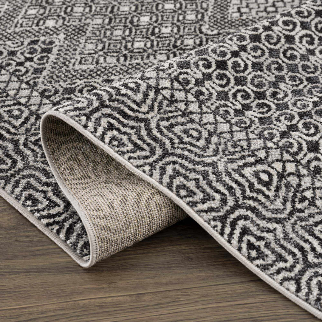 Coledale Modern Geometric Design Black & White Washable Rug - The Rug Decor